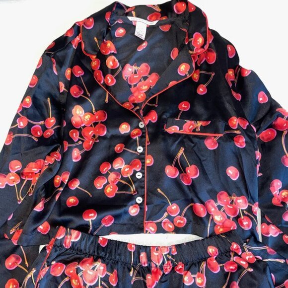 Victoria's Secret Cherry Satin PJ Set - Picture 2 of 3